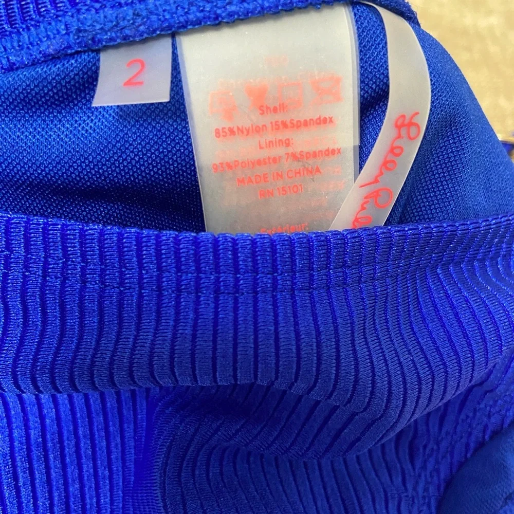 Lilly Pulitzer Ribbed Cobalt Blue Women's Bikini Bottom Sz 2 NWT